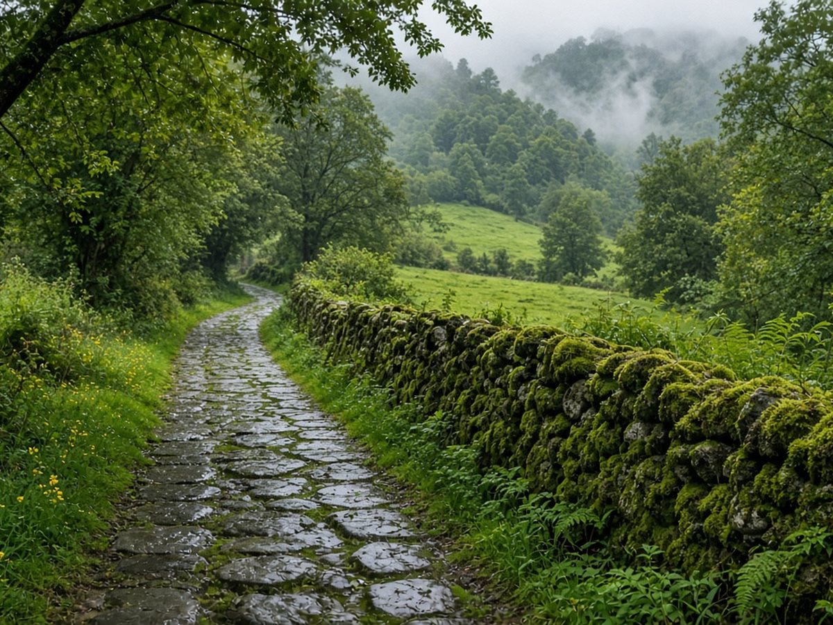 Camino verde en Asturias, tierra de acogida